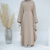 Women's Waist-Cinching Batwing Sleeve Dress