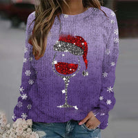 Thick Needle Digital Printing Men's Round Neck Sweater