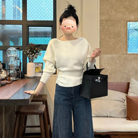 Gentle Little Fragrance Batwing Sleeve Black Knitwear