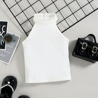 Sunken Stripe Halterneck Vest Houndstooth Printed Shorts Belt Three-piece Set