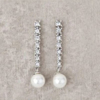 Sterling Silver Needle Zircon Pearl Earrings Fashion Senior Niche