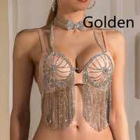 Fringed Breast Chain Shiny Hollow Sexy Diamond Body Chain