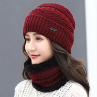 Autumn And Winter Outdoor Plus Velvet Warm Knitted Woolen Hat