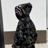 Couples Loose-Fit Dual-Zip Cardigan Hoodie Trendy