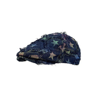 Colorful Plaid Five-pointed Star Advance Hats Women's Korean-style Anti-wear Distressed Edging Beret