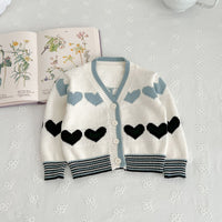 Baby's Western Style Love Long-sleeved Coat Knitted Suspender Romper
