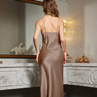 Ice Silk Pajamas For Women Backless Long Camisole Nightdress