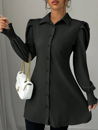 European And American Women's Casual Solid-color Single-breasted Shirt