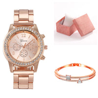Women's Diamond Business Steel Belt Gift Box Fashionable All-match Trendy Quartz Watch