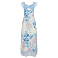 French-style Sexy Lace-Patchwork Printed Bodycon Dress For Women