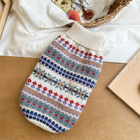 Retro Striped Beige Sweater Autumn Winter New Cat Dog
