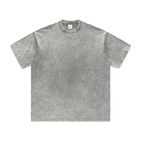 American Retro Trendy Washed Distressed Short Sleeve