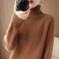 Women's Fashion High Collar Knitted Sweater