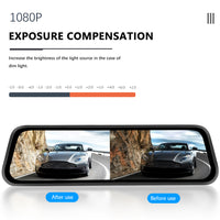 Streaming Media Car Car Dual Lens Smart Touch Rearview Mirror Tachograph