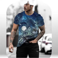 Retro 3D Animal Print Men's Short-sleeved T-shirt