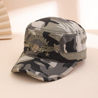 Military Style Camouflage Patterned Peaked Cap With Embroidered Wings And Metal Logo For Sun Protection  Casual Outdoor Baseball Cap