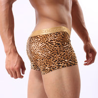 Men's Panties With Gold-rimmed Leopard Print U Convex Bag Quadrants