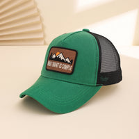 Men's Patchwork Sunset Mountain Mesh Baseball Cap, Fashionable And Casual Baseball Cap, Spring And Summer Outdoor Travel And Sports