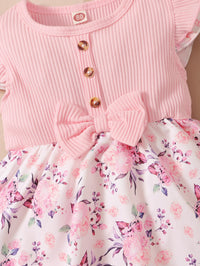 Ins Infant Sleeveless Flower Print Triangle Rompers