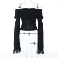 Dark-style Jacquard Lace Square-neck Dress