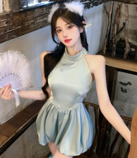 Women's Blue Halter Casual Jumpsuit
