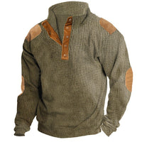 Printed Stand Collar Men's Clothing Casual Sweatshirt