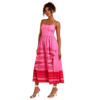 Printed Bohemian Womens Printed Woven Slip Dress With Thin Straps