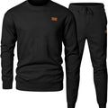 Round Neck Jacquard Sweater Set Men