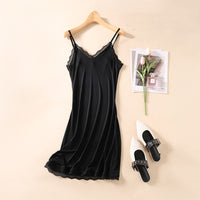 Silk Lace Sheer Slip Nightdress Breathable