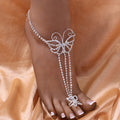 Bohemian Butterfly Water Diamond Foot Chain Female
