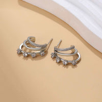 Retro Fashion-forward Niche-design Metal Multi-layer C-shaped Stud Earrings