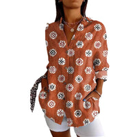 Women's Summer European And American Seven-sleeve Floral Pattern Printed 3D Shirt