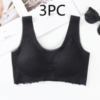 Latex Underwear Women's Seamless Lace Sleep Bra