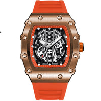 Mens Casual Sport Hollow Barrel-Shaped Quartz Watch