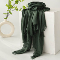 Strict Selection Summer Cotton And Linen Scarf Solid Color Simple Sun Protection