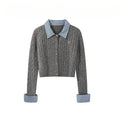 College Style Simple Youthful Short Top