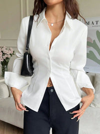 New Slim-fit Waist-cinching Asymmetrical Blouse