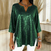 Independent Site Women's Shiny Christmas Long Sleeve Top
