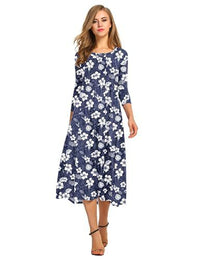 Women's Fashion Floral Slim-fit Short-sleeve Dress