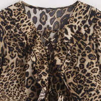 V-neck Fitted Waist Spicy Girl-style Blouse Top