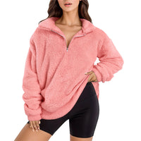 Velvet Fleece-lined Women's Casual Stand Collar Sweater