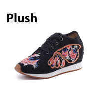 Travel Canvas Embroidered Sneaker Casual Fashion Cloth Shoes Ladies