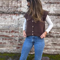 Women's Mink-like Wool Knitted Round Neck Loose Sweater Vest