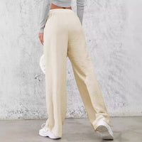 Sloppy-chic Ice-silk Draped Wide-leg Trousers