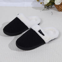 Thick Fabric Slippers Men And Women Warm Couple Cotton Slippers Toe Cap
