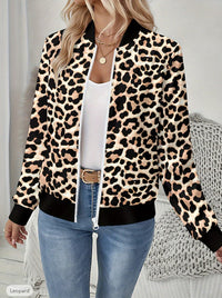 Autumn Printed Cardigan Women's Casual Baseball Jacket