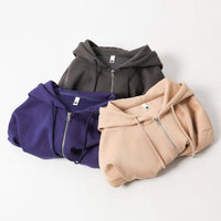 Solid Color Retro Simple Hooded Zipper Jacket For Men