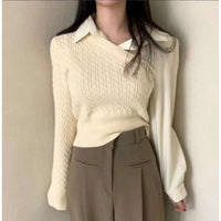 New Korean Style Stitching Temperament Top
