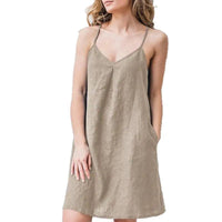 Artistic Vintage Loose-fit Slip Dress