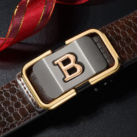 Automatic Buckle Genuine Leather Belt For Middle-aged And Young People